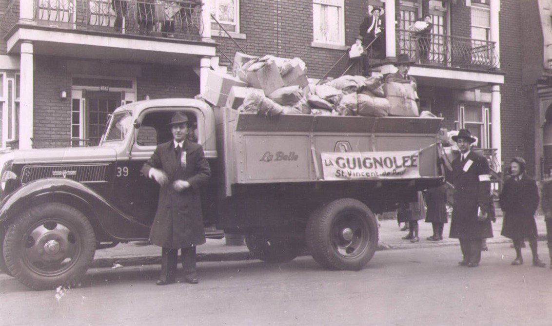 Guignolée truck, archival photo of the Society of Saint Vincent de Paul